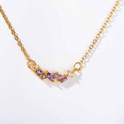 Ombre Stone Clavicle Necklace