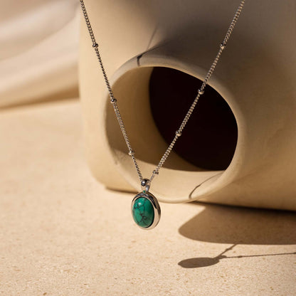 Natural Turquoise Pendant Necklace