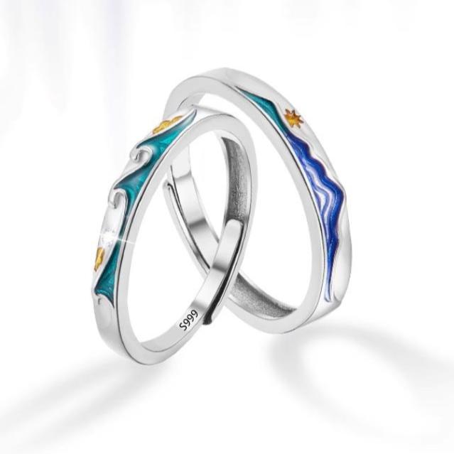 Mountain and Sea Love Ring