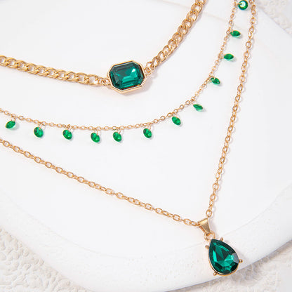 Luxurious Emerald Layered Necklace