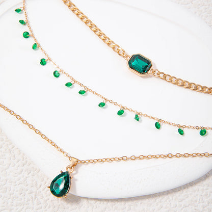 Luxurious Emerald Layered Necklace