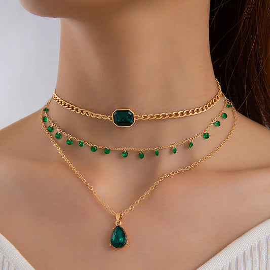 Luxurious Emerald Layered Necklace