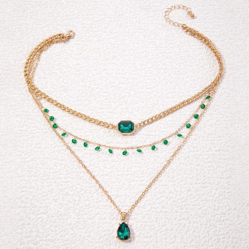 Luxurious Emerald Layered Necklace