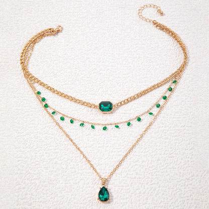 Luxurious Emerald Layered Necklace