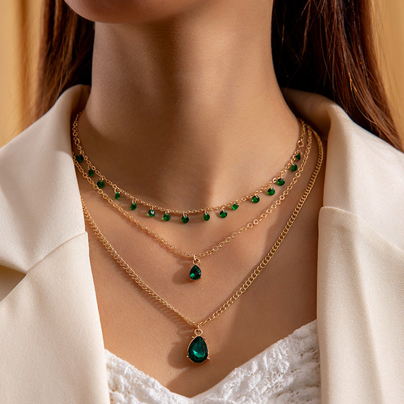 Luxurious Emerald Layered Necklace