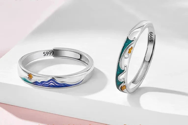 Mountain and Sea Love Ring