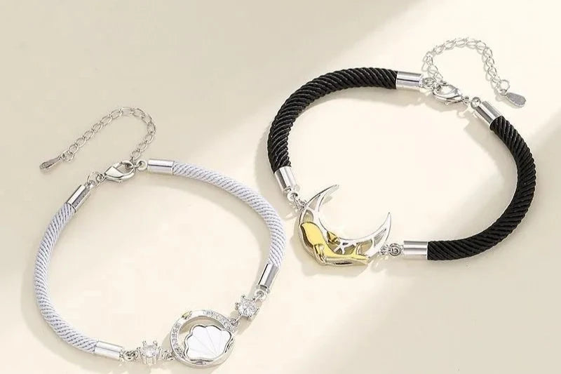 Couple Sun & Moon Silver Bracelet