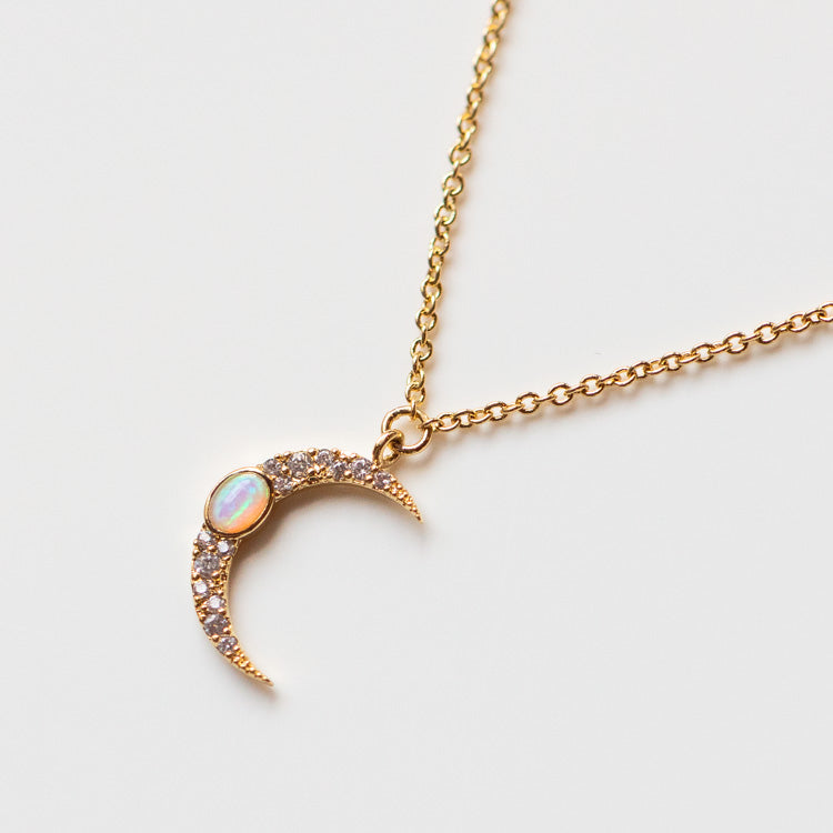 Brilliant Gold Moon Necklace