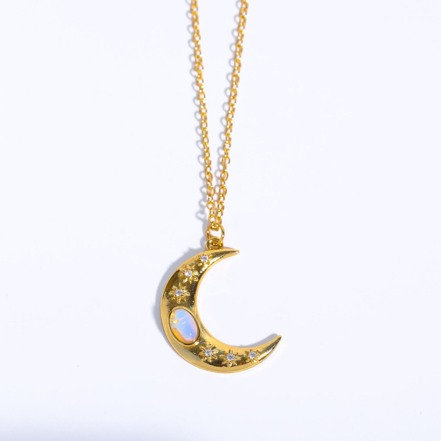 Brilliant Gold Moon Necklace