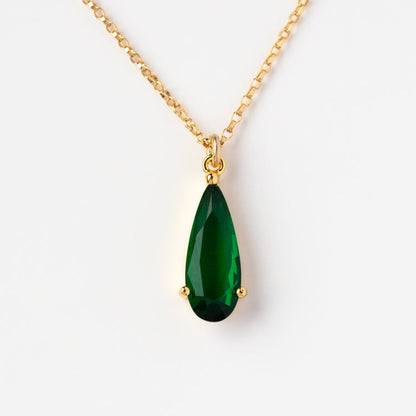 Green Chalcedony Pendant Agate Drop Necklace