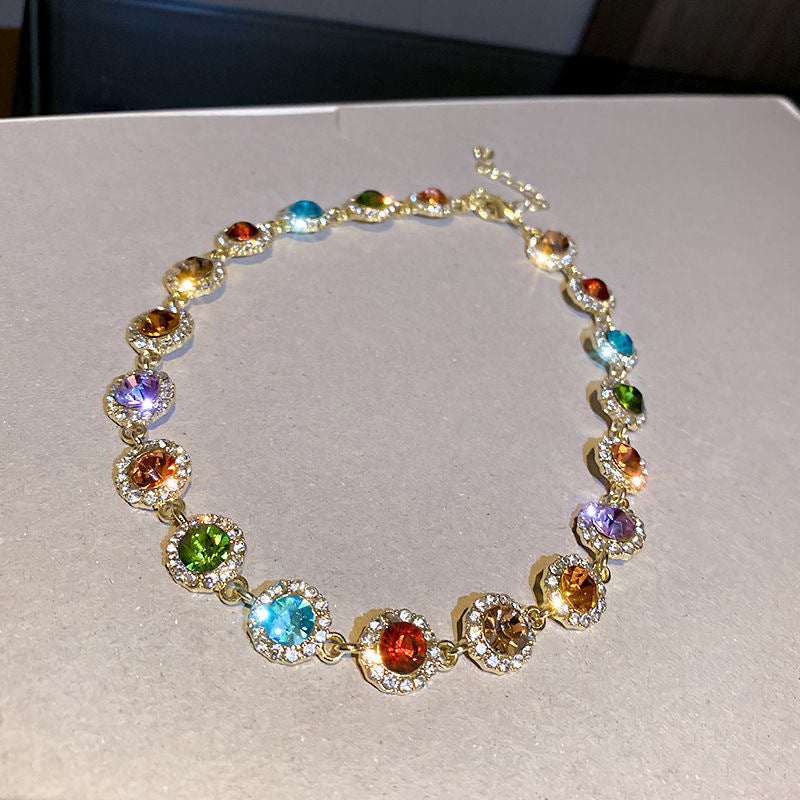 Colorful Gemstone Necklace (Bracelet)