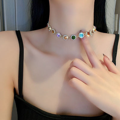 Colorful Gemstone Necklace (Bracelet)