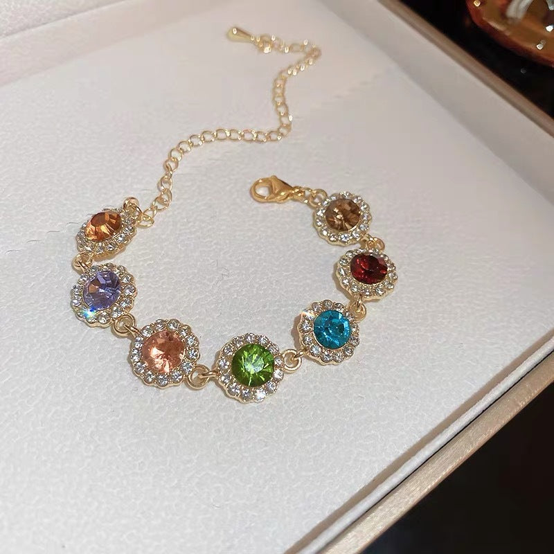 Colorful Gemstone Necklace (Bracelet)