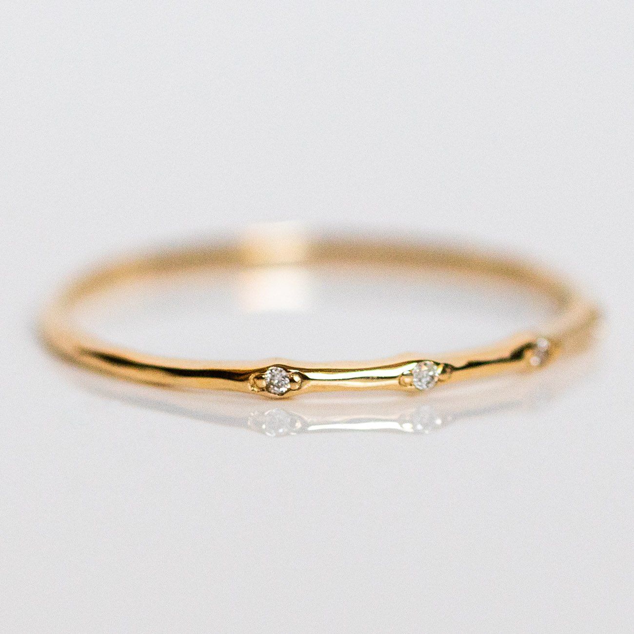 Bamboo Diamond Ring