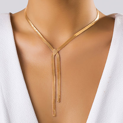 Simple Snake Bone Clavicle Necklace