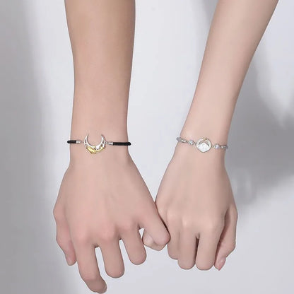 Couple Sun & Moon Silver Bracelet