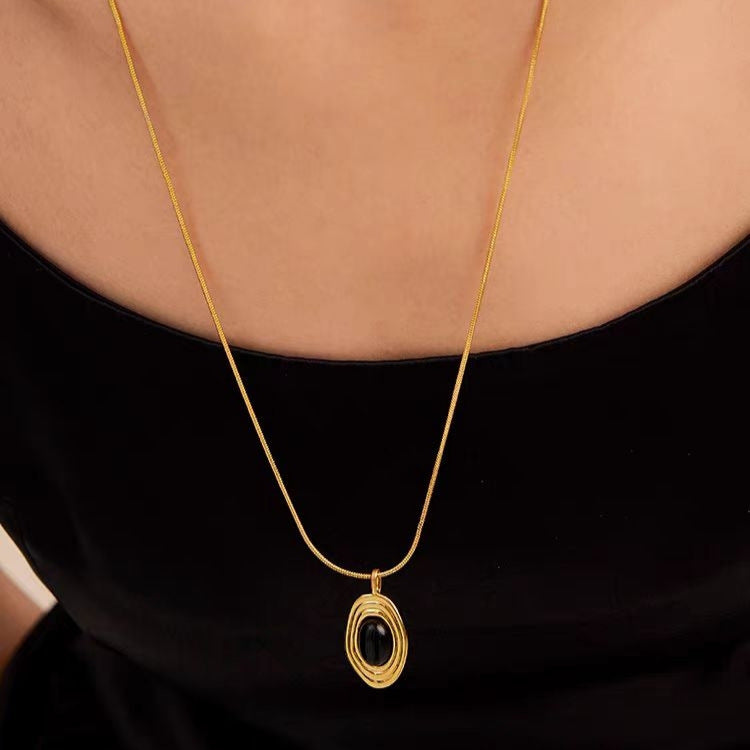 Elegant Black Onyx Pendant Necklace